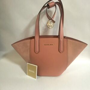 This bag is on HOLD Michael Kors Small Portia Tote Suede & Leather Sunset Rose